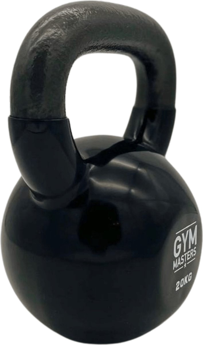 Gym Masters - kettlebell 20 KG - vloerbeschermend - PREMIUM - kettlebell set - kettlebel - krachttraining - fitness gewichten - kettlebell 20kg - gewichten 20 kg - home gym - kettlebells - gietijzer - gym equipment – foto 4