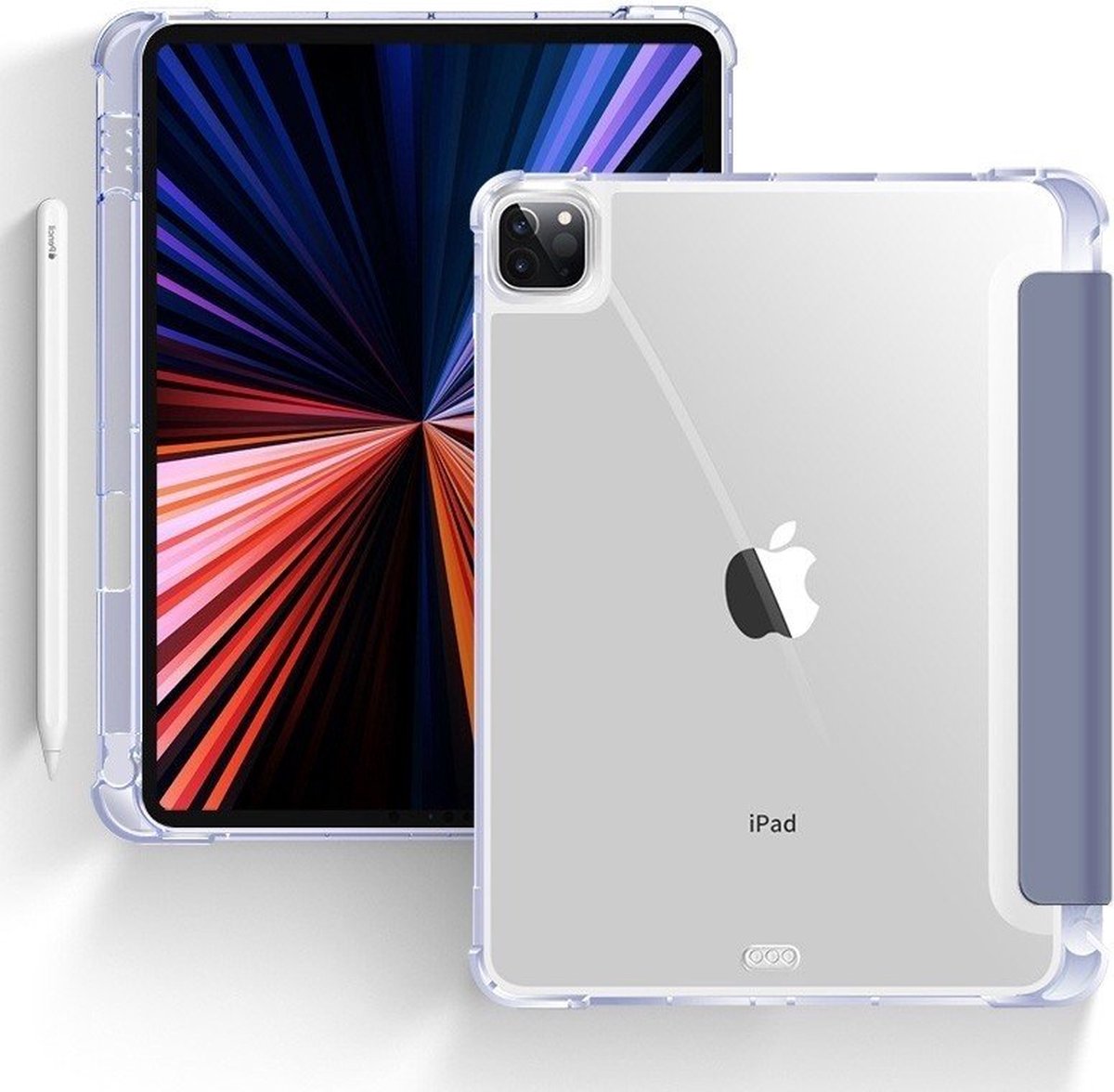 Mobiq Tablet Hoes - geschikt voor iPad Pro 11 inch (2024) M4 - Clear Back Trifold Bookcase Hoesje