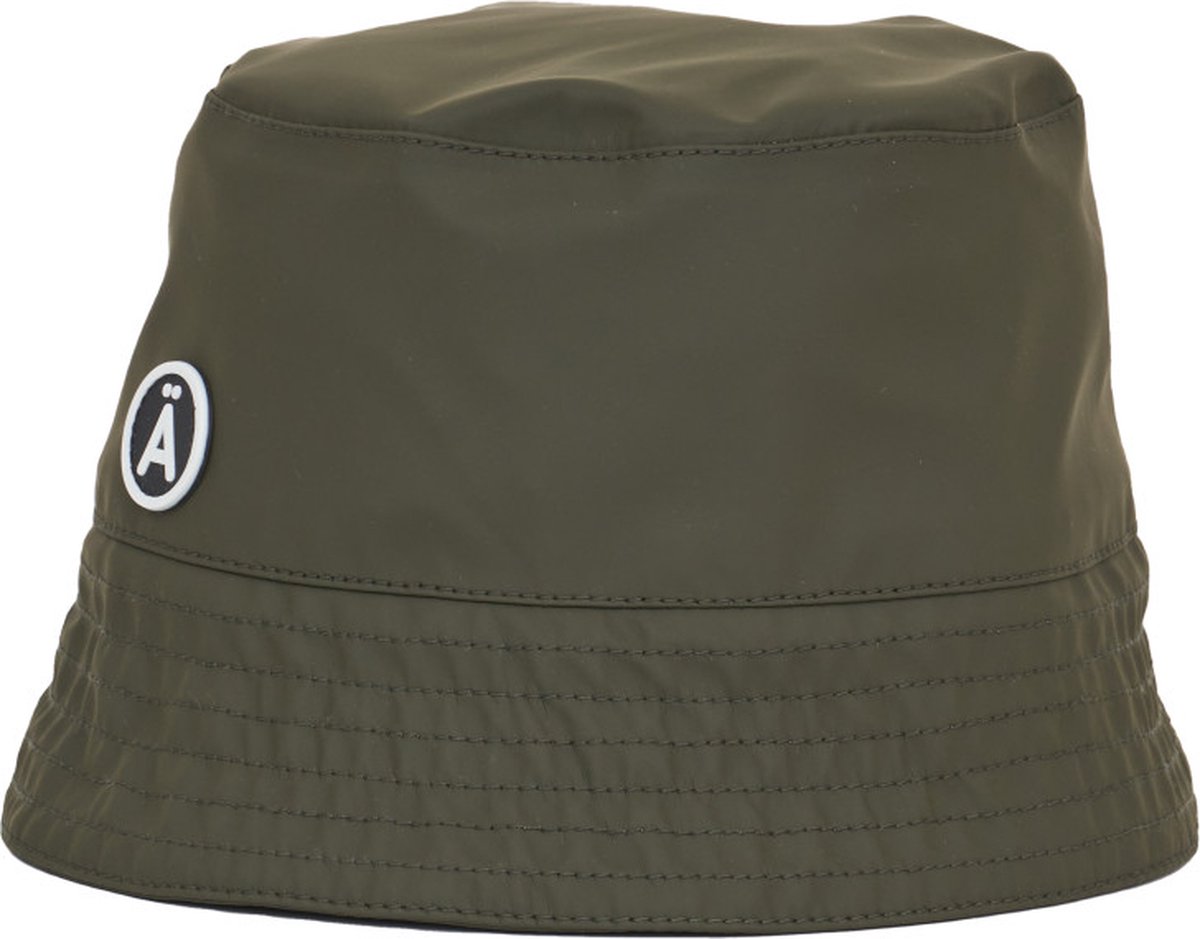 Khaki regenhoed / buckethat Drëpsen van Tänta L