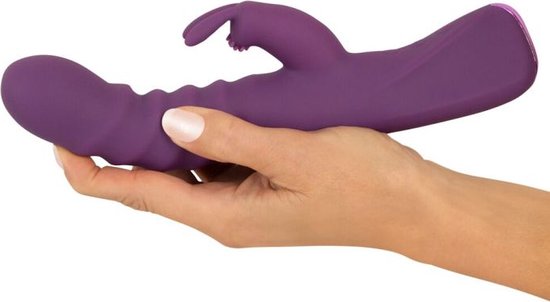 Vibromasseur lapin violet en Siliconen Lusty Toys avec deux fonctions
