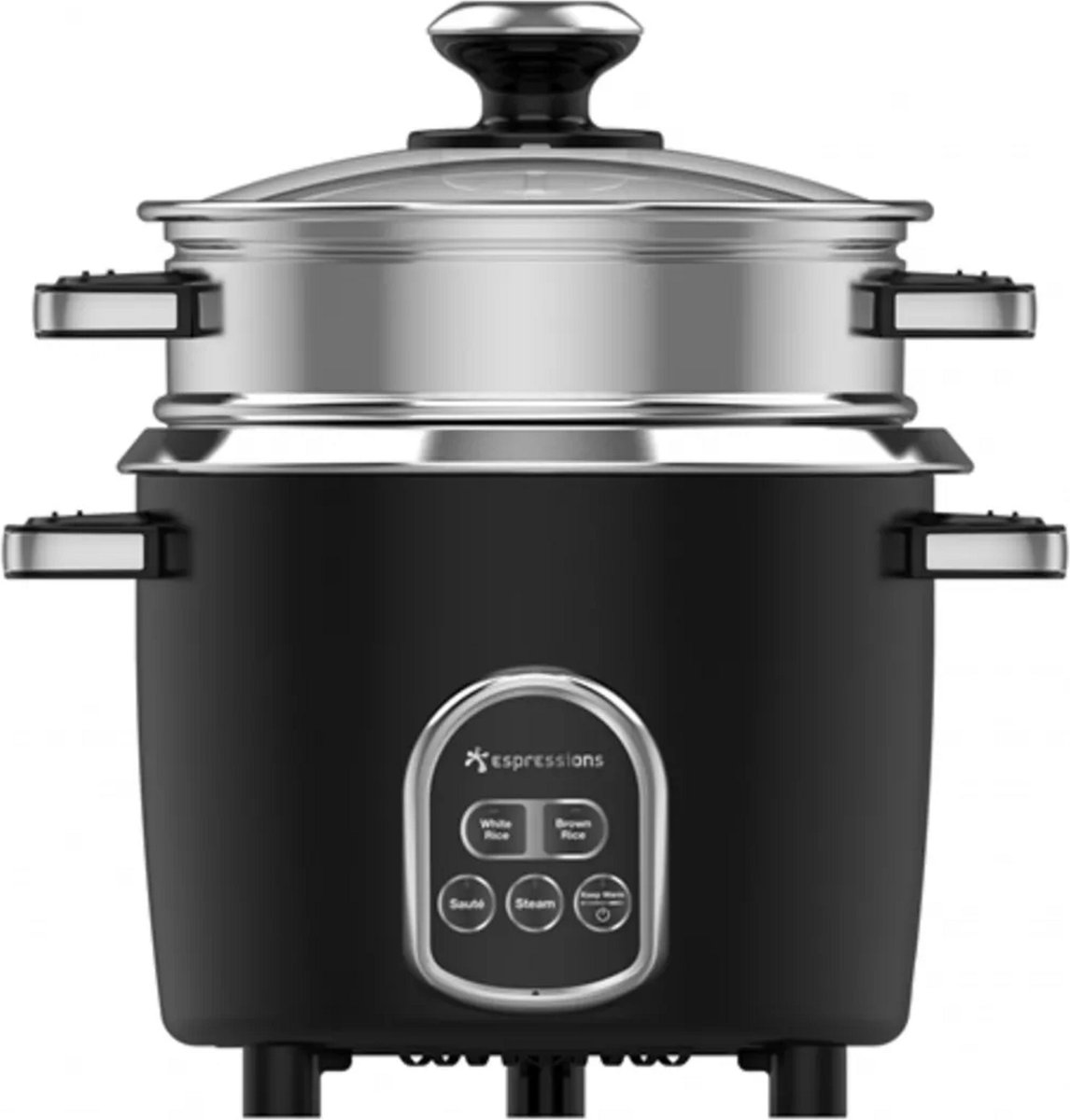 Sauté Rijstkoker 1.4L / 7cups met RVS binnenpan en stoomaccessoires.