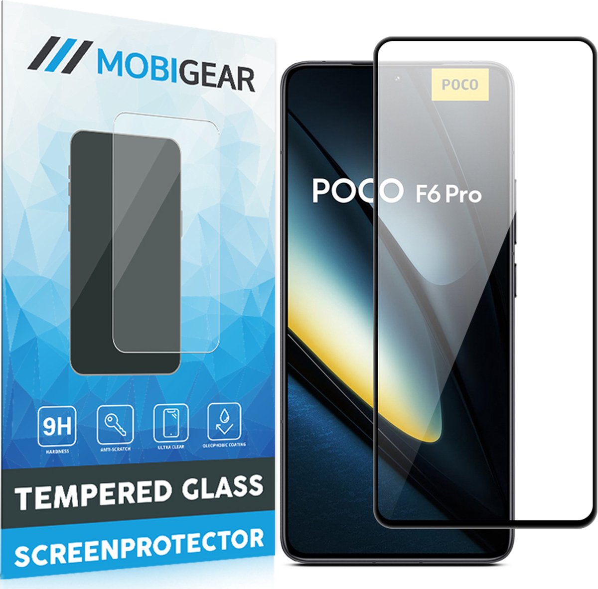 Mobigear Screenprotector geschikt voor POCO F6 Pro Glazen | Mobigear Premium Screenprotector - Case Friendly