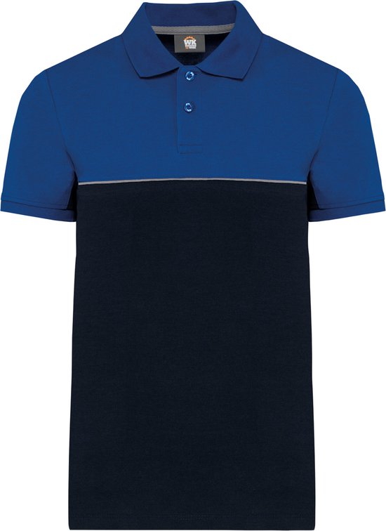 Coupe du monde. Polo unisexe écologique à manches courtes, conçu pour le Work, en deux couleurs, WK210 - Bleu marine / Blue Royal - XXL