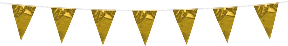 3x Mini Vlaggenlijn Metallic Goud 3 meter - Verjaardag Feest Party Festival Poolparty Decoratie