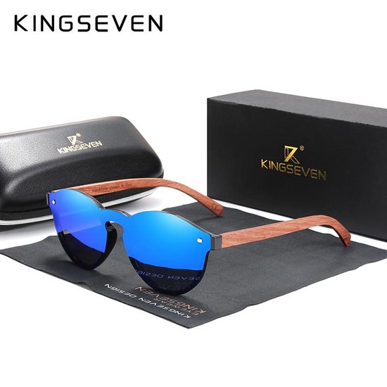Kingseven zonnebril - UV400 - Gepolariseerd - Bamboo - Bruin - Bluestar - Z1319