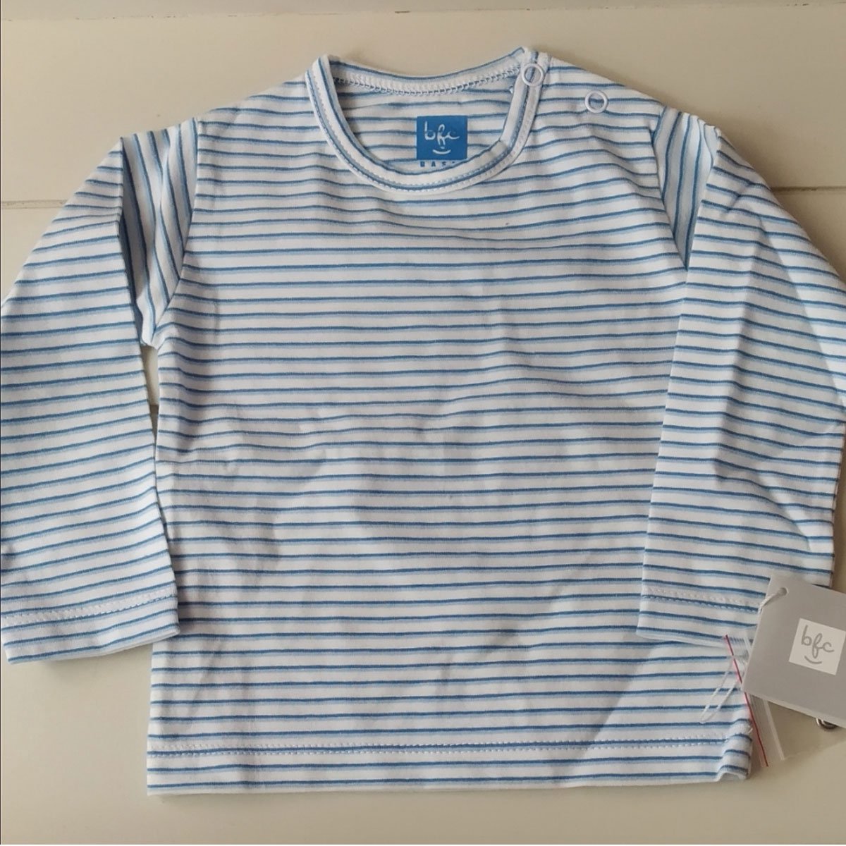 Babyface shirt blauw wit streep maat 62/68