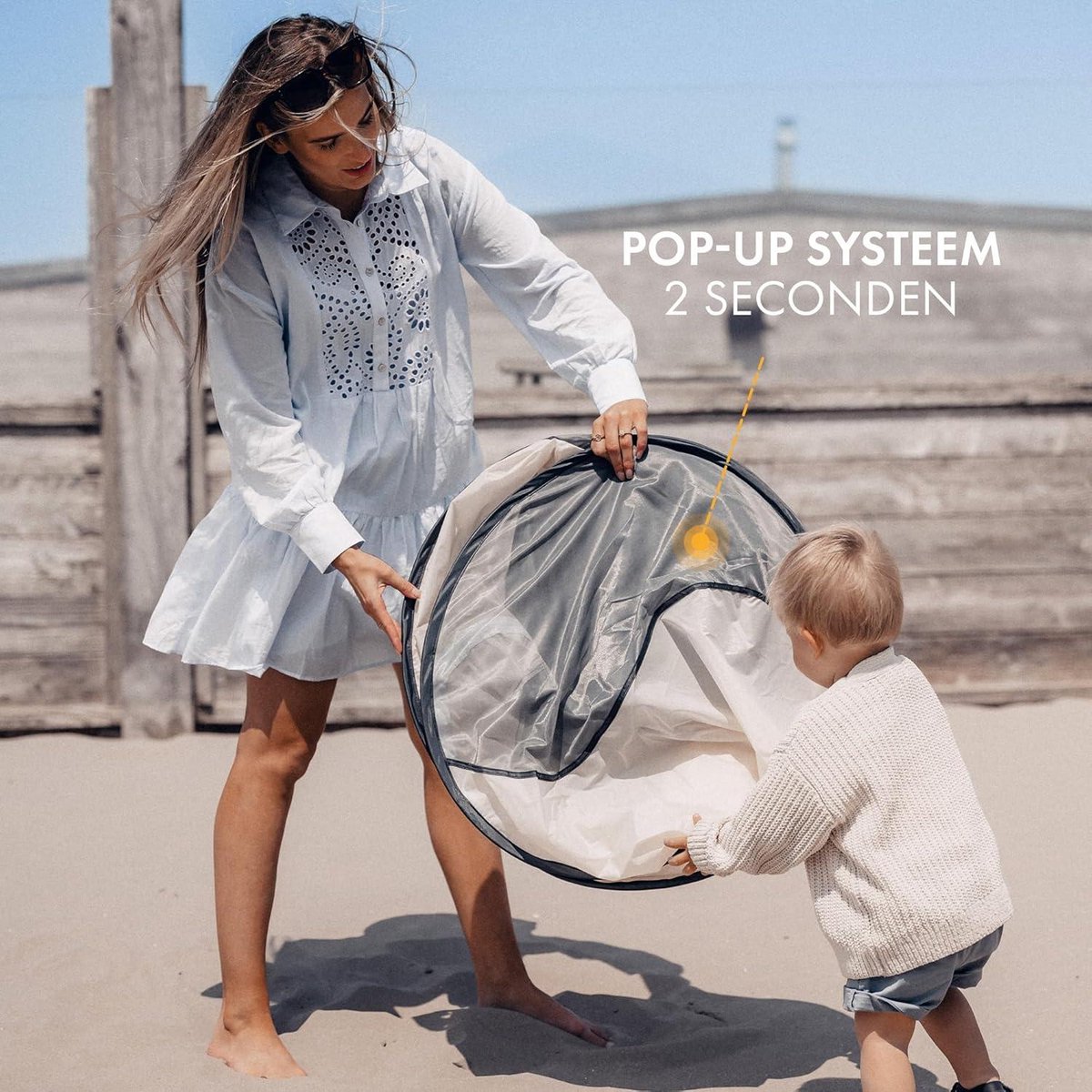 Pop-up strandtent – waterdicht en UV-beschermd – Lastpak