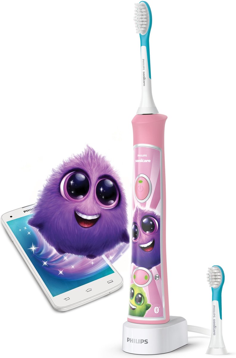 Afbeelding van Philips Sonicare For Kids - Elektrische tandenborstel voor kinderen - Roze - Met App - HX6352/42