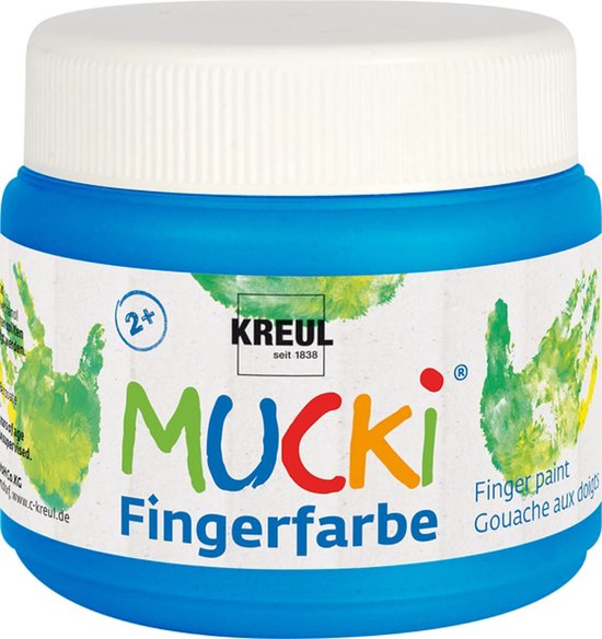 Creativ Company Mucki Vingerverf Blauw 150 ml, zeer duurzaam