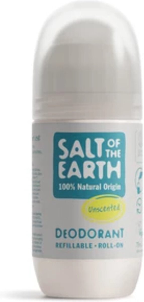 Salt of the Earth Natuurlijke Deodorant Roller Parfumvrij 75 ml