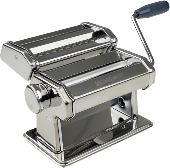 Pasta machine verstelbaar 195 x 16 x 17 cm Easy Prepare houder voor bevestiging aan het werkblad - zilver blauw - 1 stuks pasta roller van Easy Prepare — afbeelding 2