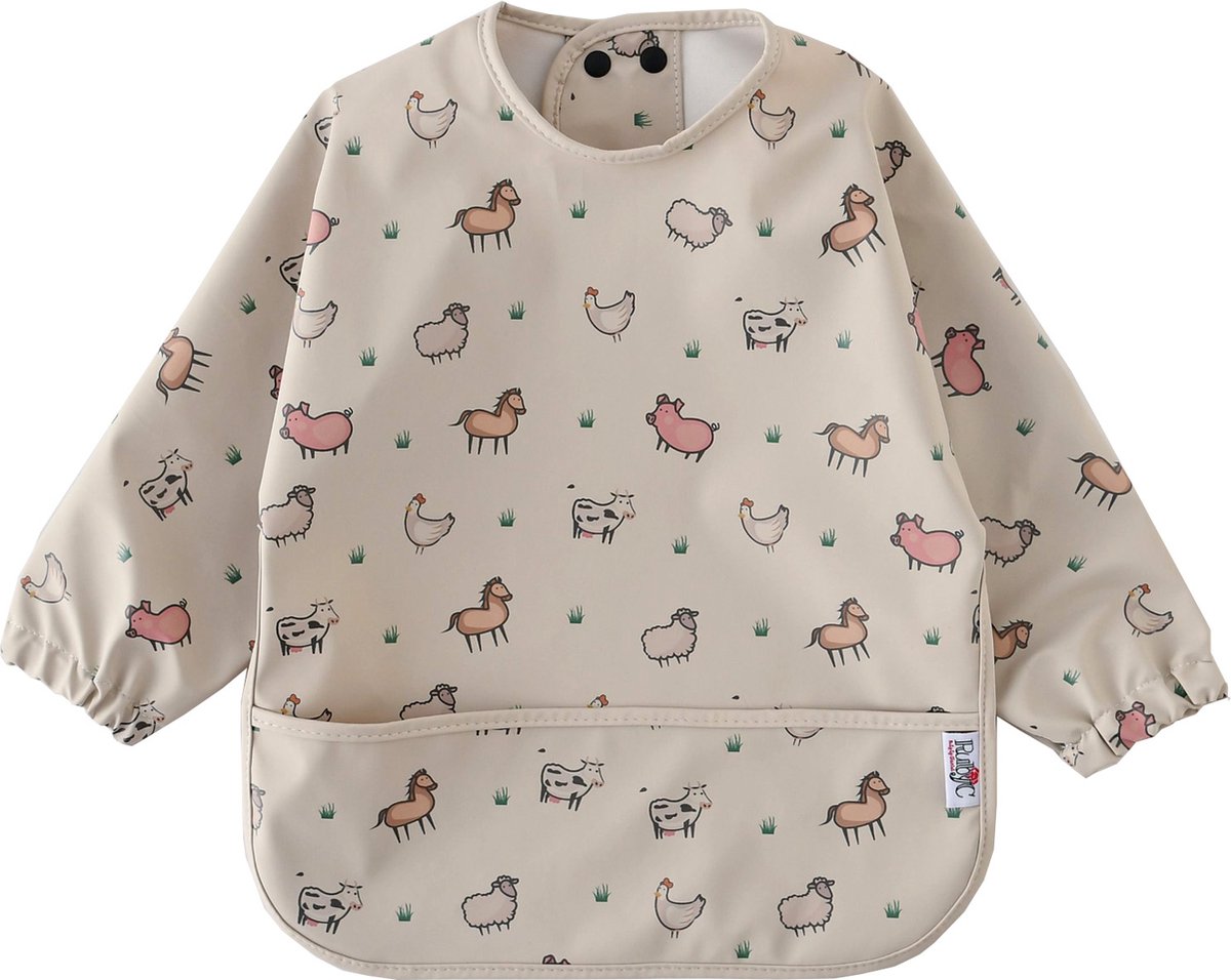 Goedkoopste RubyC Slab met Mouwen (3 tot 5 jaar) Kinderboerderij Dieren - Waterproof Slabbetje - Peuter - Kleuter - Kind - Kids - Cadeau - Sinterklaas - Schort - Schoencadeau