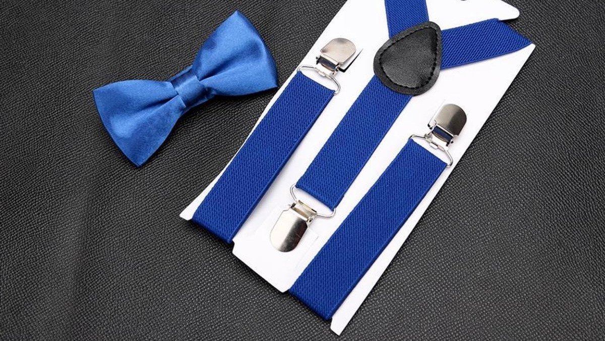 Finnacle - Bretels - Bretels voor kinderen - Kinderbretels & Vlinderstrik - Blauw - 1-4 jaar - Bretels - Speciaal voor kinderen - Kerst outfit