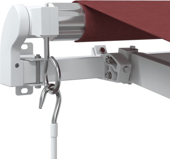 vidaXL - Auvent - manuel - extensible - avec - LED - 450x300 - cm - rouge bordeaux
