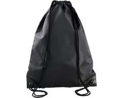 Rugzak/Gymtas/Sporttas/Zwemtas met draagkoordjes KI0104, 34x 44 cm, 13 L, kleur Zwart