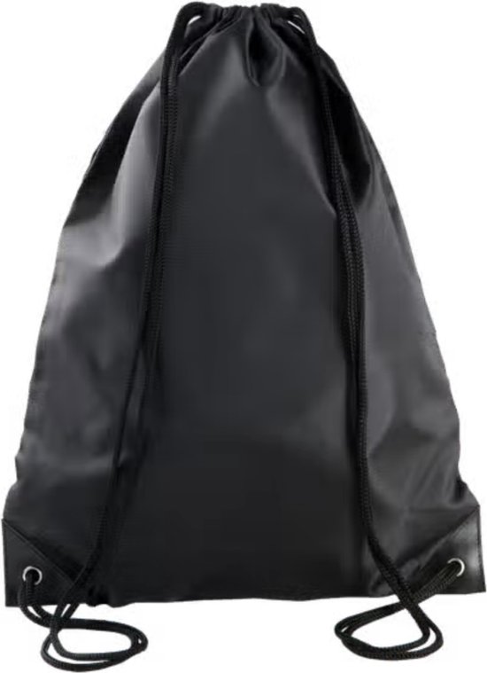 Rugzak/Gymtas/Sporttas/Zwemtas met draagkoordjes KI0104, 34x 44 cm, 13 L, kleur Zwart