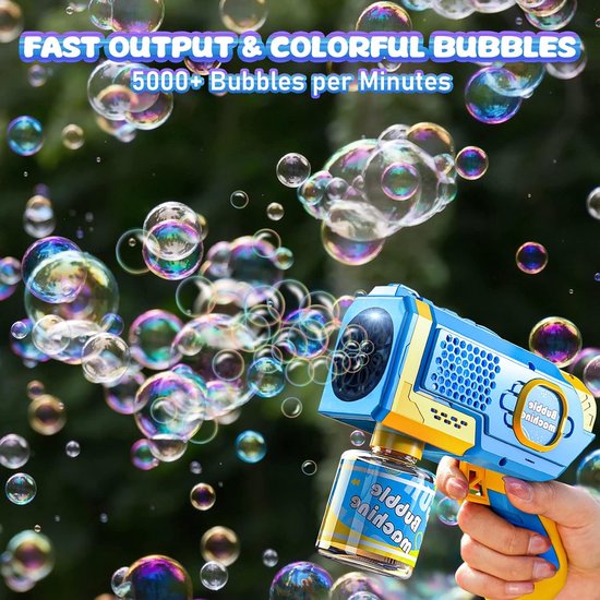 Machine à bulles entièrement automatique à 10 trous pour enfants – Des bulles magiques pour l'intérieur et l'extérieur
