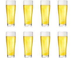 Professionele Bierglazen - (8 stuks) - 250ml - Bierglas - Bier - Glas - 25cl/0.25L - Pils - Glazen set - Hoogwaardige Kwaliteit - Vaasje - Speciaal Bier - Weizen