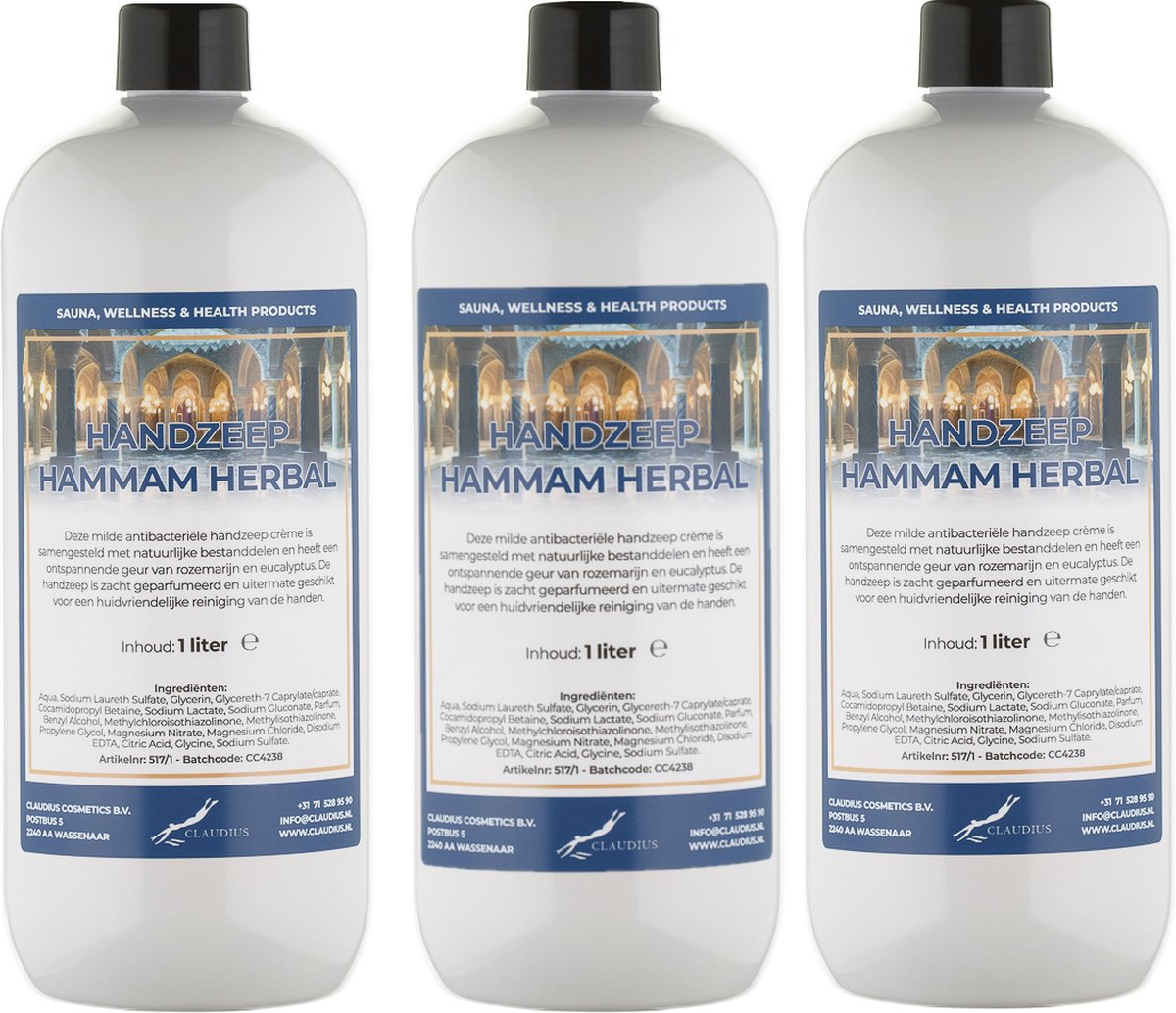 Goedkoopste Handzeep Hammam Herbal 1 liter - set van 3 stuks