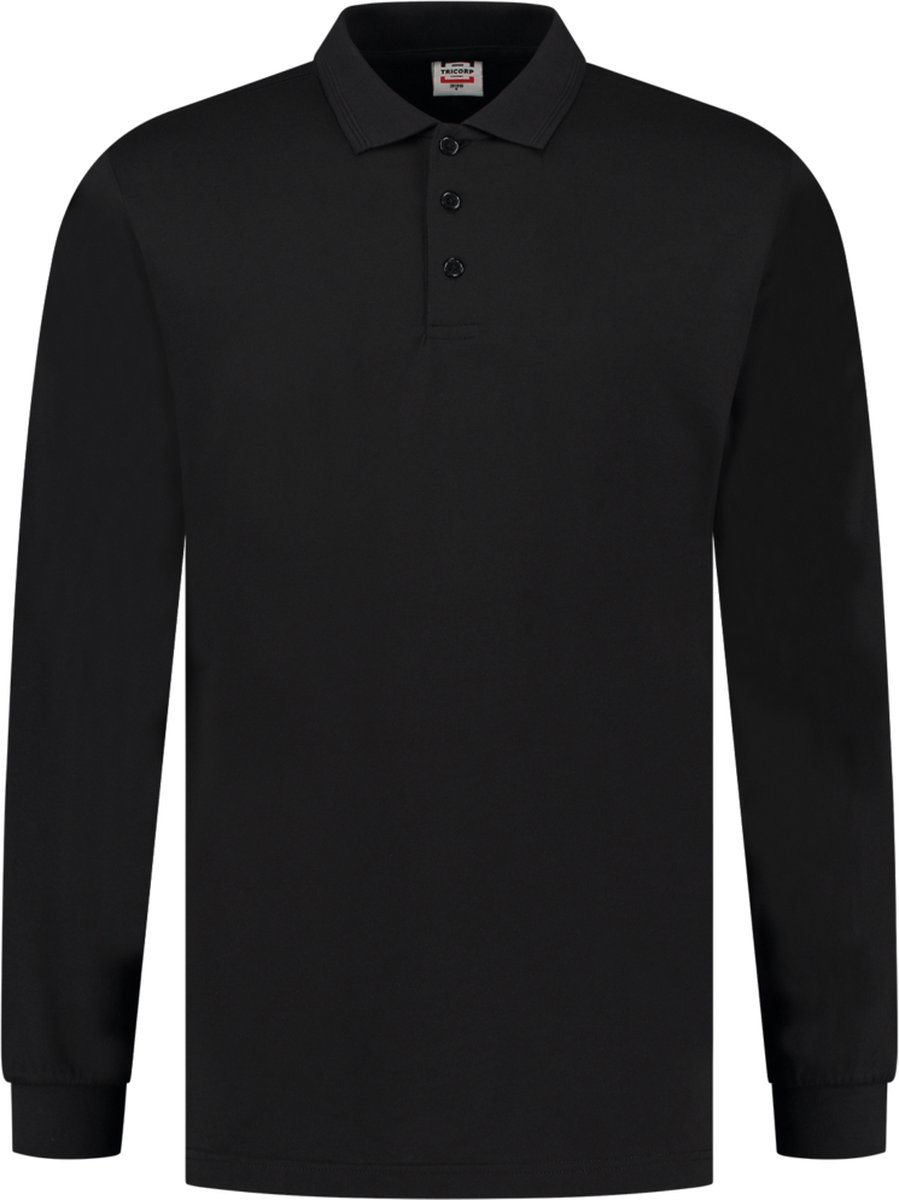 Tricorp 201019 Poloshirt Jersey Lange Mouw - Zwart - M