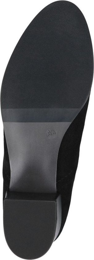 Botte noire à talon bloc, semelle entière avec profil.