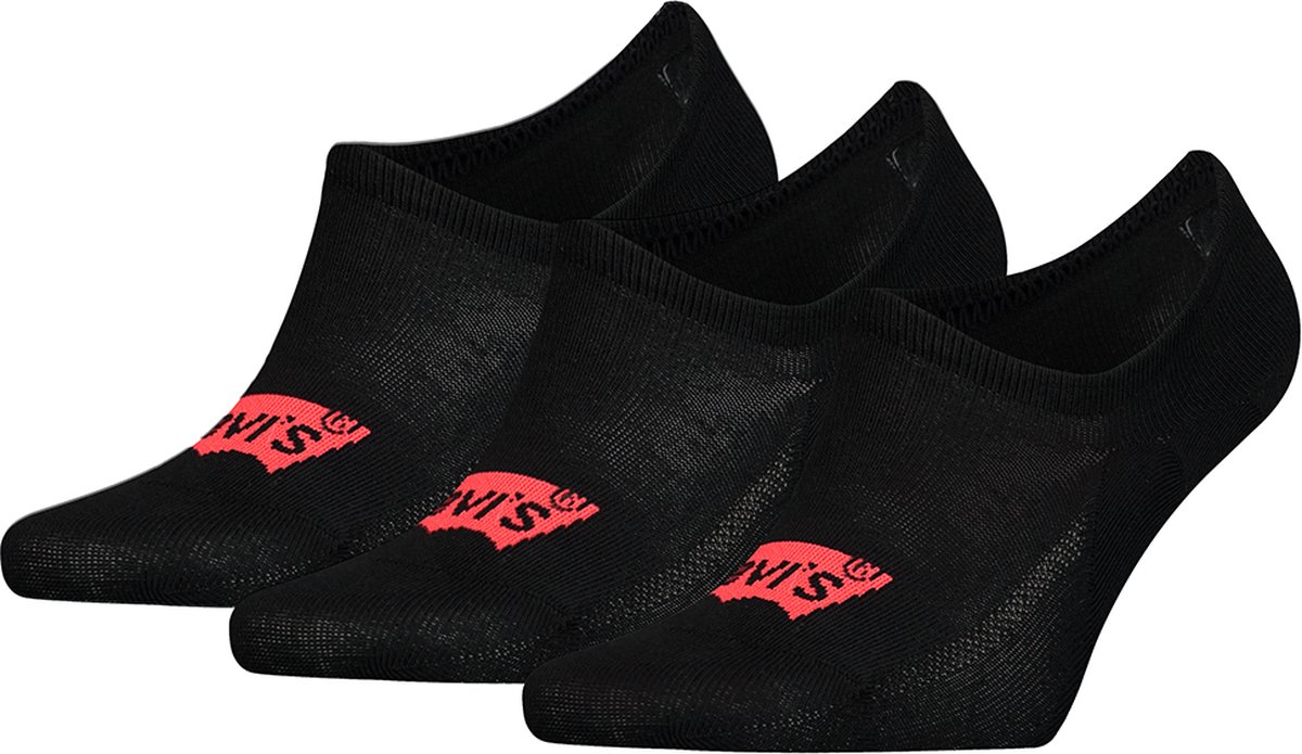 Levi’s 6-Pack Footies Antislip Gerecycled Heren Dames – 701224671 Zwart