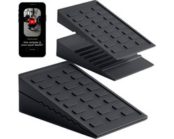 One Life Athlete Squat Fixers (4 stuks) + Gratis Coaching - Squat Wedge - Squat Block - Slantboard - Stretch Board - Calf stretcher - 3 hoogtes - Rubber