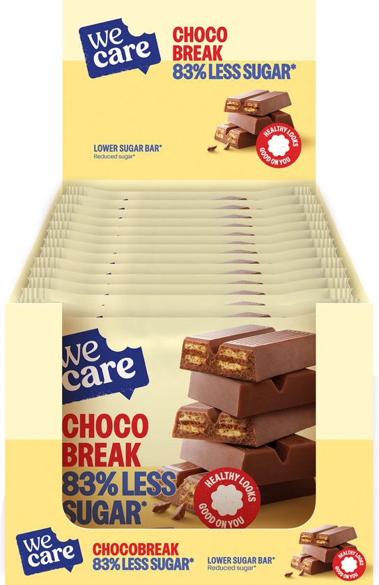 WeCare Lower Sugar - Bar - Chocolade Break - 14 x 64,5 gr