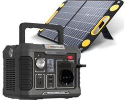 Heko Solar® Master 300 + Unfold 60 – Powerstation met Zonnepaneel – 300W (600W Piek) – 231Wh Capaciteit – 60W Zonnepaneel – Draagbaar – Generator – Voor Noodpakket, Stroomuitval, Kamperen en Outdoor