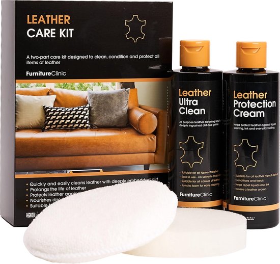 Foto: Leer onderhoud set 250ml voordeel verpakking reiniger en protectie cr me verzorgen leer lederwaar leather care kit 250 ml