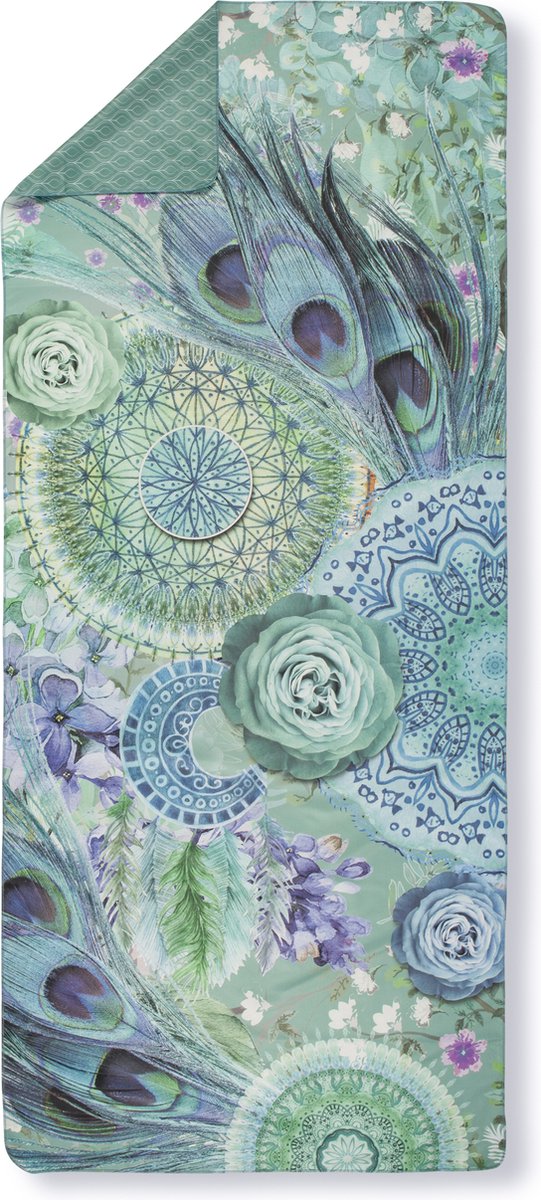 HIP Sporthanddoek "mandala's en veren" - Groen - (50x100 cm) - Microvezel