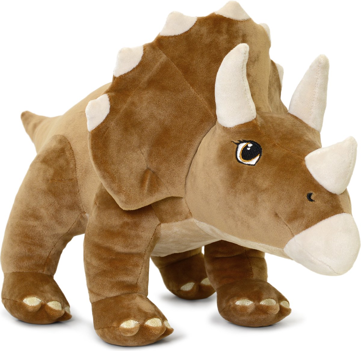 Speelgoed Knuffel - Pluche Knuffel - Dinosaurus Triceratops Daisy 47 cm Bruin