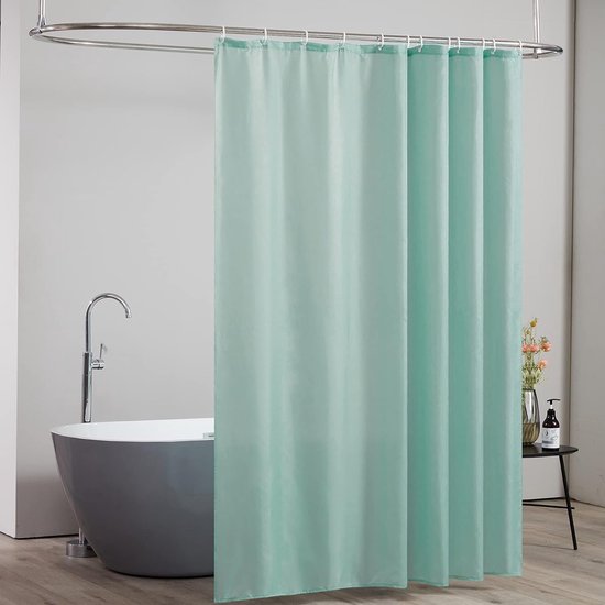Hayrets Wit douchegordijn, extra breed, 150 x 220 cm, extra lengte, voor badkuip en douche in de badkamer, badgordijn, schimmelwerend en waterdicht