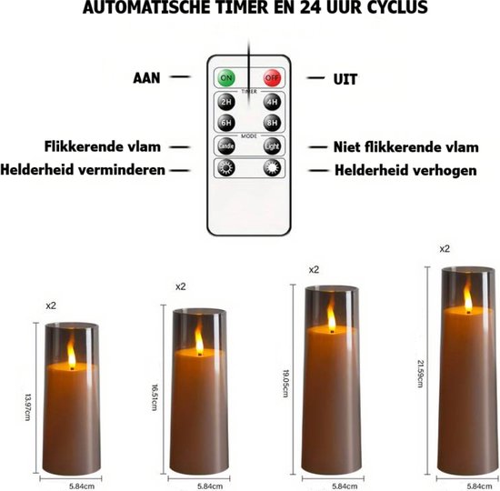 AGPTEK 12 stuks led-theelichtjes met timer, flikkerende AGPTEK 12 stuks led-theelichtjes met timer, flikkerende