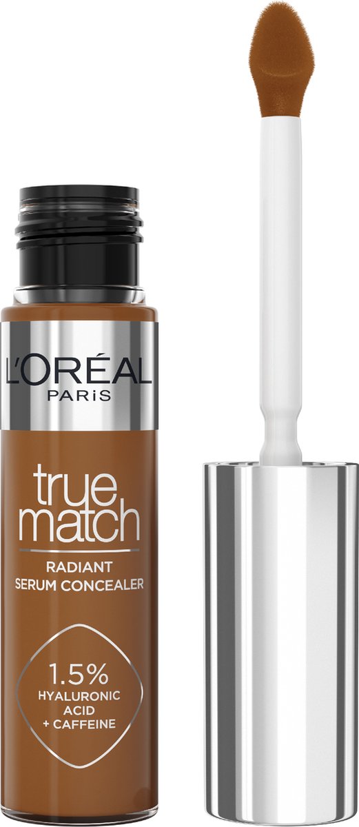 L'Oréal Paris True Match Radiant Serum Concealer - Geschikt voor de gevoelige huid - Verrijkt met 1,5% hyaluronzuur en cafeïne voor hydratatie en verfrissing - Medium dekking - Stralende finish - Verzorgt als een oogserum - 11N - 11 ml