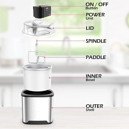 IJsmaker - IJsmachine voor thuis - IJsmachine - IJsmachine zelfvriezend - IJsmachine zelf vriezend - IJs machine - Zelfvriezende ijsmachine - Zelfvriezende ijsmachine voor thuis! — afbeelding 4