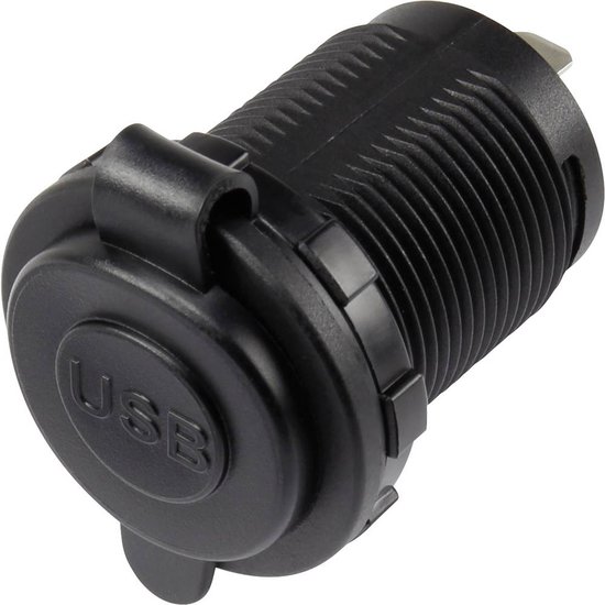 USB-inbouwbus met stofkap Bus, inbouw verticaal 1-voudig, front rond Ø ...