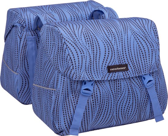 New Looxs Alma Joli Double - Dubbele Fietstas - Geschikt voor elke Bagagedrager - Ook voor Elektrische Fietsen - Ruim, Stevig en Vormvast - 37 L - Blauw