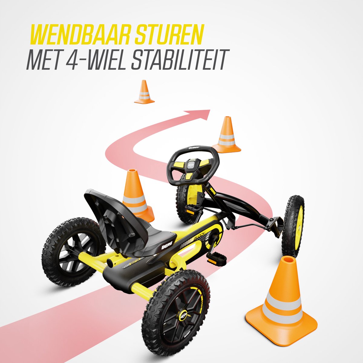 BERG Buddy Cross Yellow Skelter - 3+ Jaar - All Terrain Luchtbanden - Verstelbare Stoel - inclusief Soundbox - Vrijloopautomaat - Zwart/Geel — afbeelding 8