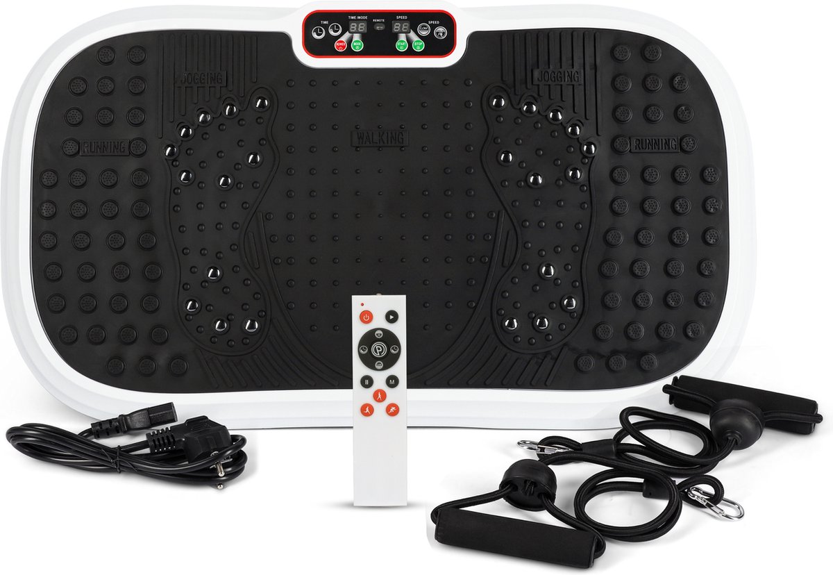 Fitness Trilplaat 3D – Power Plate – Voor Voeten en Benen – Stimuleert Bloedsomloop – Zwart/Wit - BX Fitness®