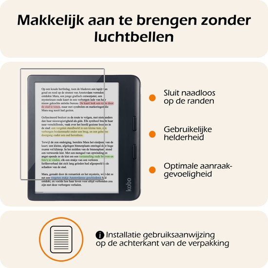 Hoesje Geschikt voor Kobo Libra Colour Hoes Book Case Trifold - Hoes Geschikt voor Kobo Libra Colour Hoesje Book Cover Met Screenprotector - Rood van Hoesje  — afbeelding 5