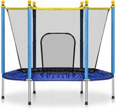 Viking Sports - Trampoline met net - Ø 140 cm - tot 45 kg - blauw geel