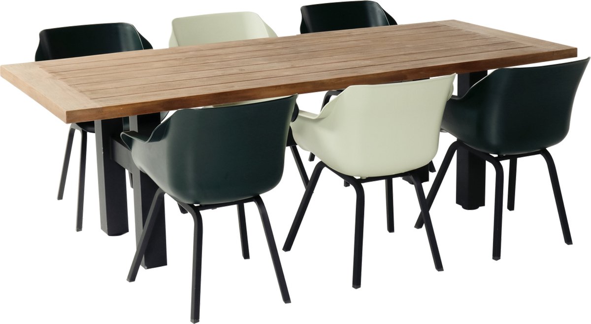 Hartman tuinset Yasmani tuintafel 240 cm. + Sophie Element French Night Green
