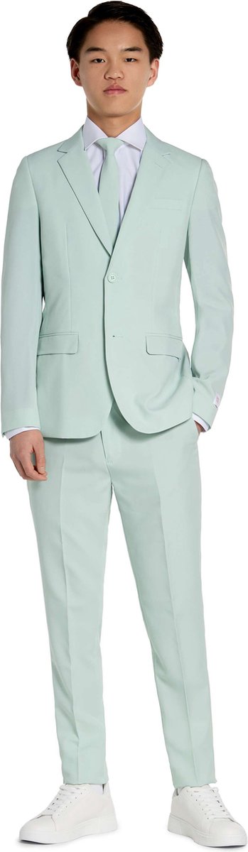 OppoSuits Tiener Magic Mint - Jongens pak - Carnavalskleding - Effen gekleurd - Mint - Feest - Maat 170/176