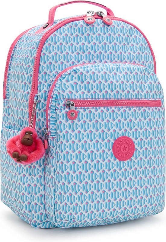 Kipling Seoul College Rugzak - Ruime Meisjes Schoolrugzak 32 Liter - Schooltas met Laptopvak 15" - Dreamy Geo