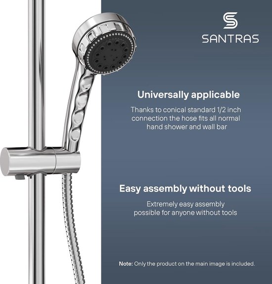 Metalen doucheslang DELUXE 200 m lang met waterbespaarder - Draaibare