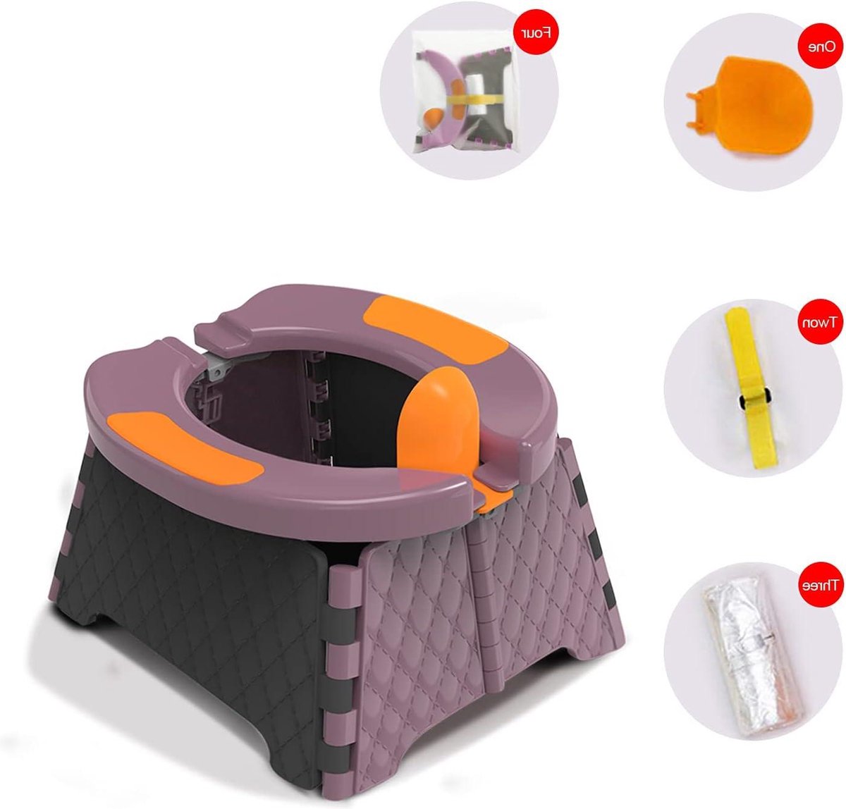 Goedkoopste Draagbare potje trainingsstoel voor peuter - Opvouwbare toiletbril - Baby Potty Seat - Kinderen reizen potje - binnen en buiten - paars Toiletbril voor kinderen
