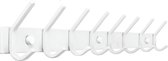 TOJ Porte-Manteau Mural 16 Crochets – 62cm - Porte-Manteau Mural / Mur - Porte-Manteau Mural Design Suspendu - Porte-Serviettes - Acier Inox - Wit