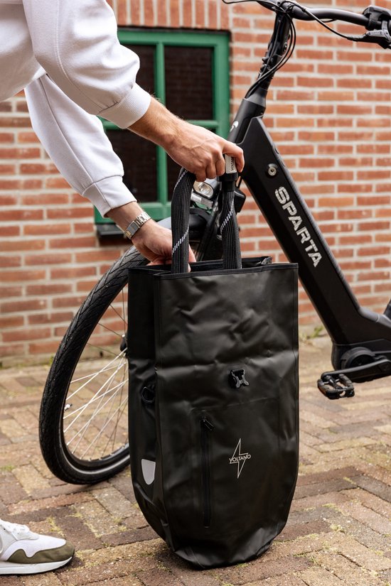 Voltano Luxe Fietstas 28L - Enkele Pakaftas - Zwart - 100% Waterdicht van Voltano — afbeelding 4