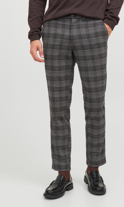 JACK & JONES Ollie Louis Winter Chino coupe classique - chino homme - à carreaux rouge bordeaux - Taille : 29/32